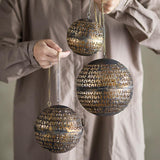 Bloomingville Lumie Deko 3er Set, Messing, Metall – handgefertigte Kugeln mit Vintage-Charme