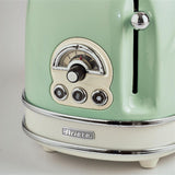 Ariete Vintage Toaster, Grün, 2-Scheiben-Toaster mit 6 Bräunungsstufen, 810W