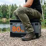 NILS CAMP Transportbox XL 70L Grau-Schwarz - große klappbare Campingbox für Auto & Outdoor