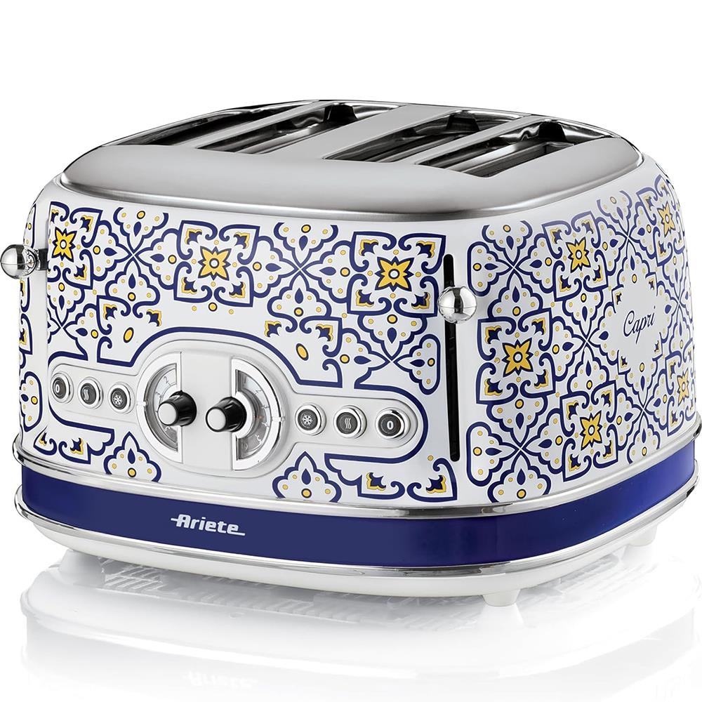 Ariete Capri Toaster, Mediterranes Design, 4-Scheiben-Toaster mit 6 Bräunungsstufen