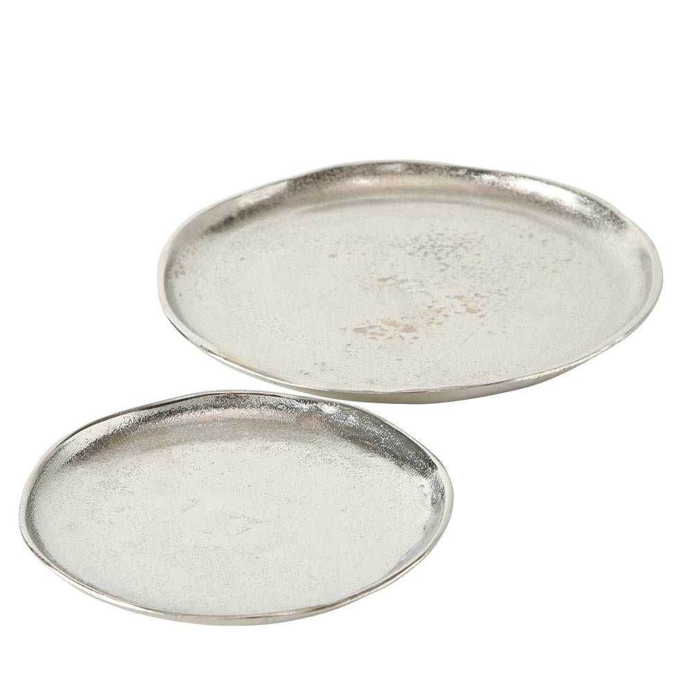 BOLTZE Teller Flaire 2er Set Metall Silber Rund