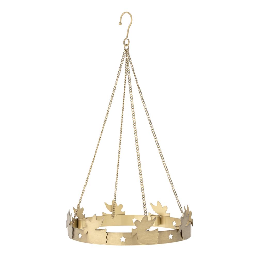 Bloomingville Elmir Adventskerzenständer – Hängender Kerzenhalter aus Metall in Gold