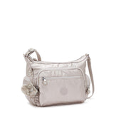 Kipling GABBIE S, Kleine Umhängetasche, Metallic Glow (beige), Schultertasche mit vielen Fächern