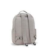 Kipling SEOUL L, Großer Rucksack, Grey Gris (grau), 27L, mit 15-Zoll-Laptopfach