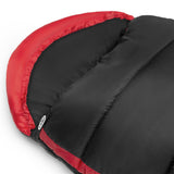 NILS CAMP Schlafsack Schwarz-Rot - Mumienschlafsack für Camping, Trekking & Outdoor