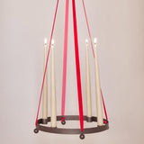 OYOY Perle Adventskerzenhalter – Rund, Ø 31,5, aus gebräuntem Messing beschichtetem Metall