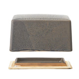Bloomingville Kendra Butterdose mit Deckel in Grau aus Steingut im Wabi-Sabi Look