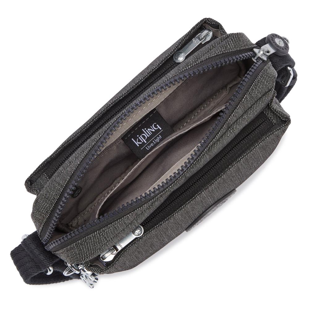 Kipling ABANU Small Umhängetasche Black Peppery 2 Liter Grau Crossbody