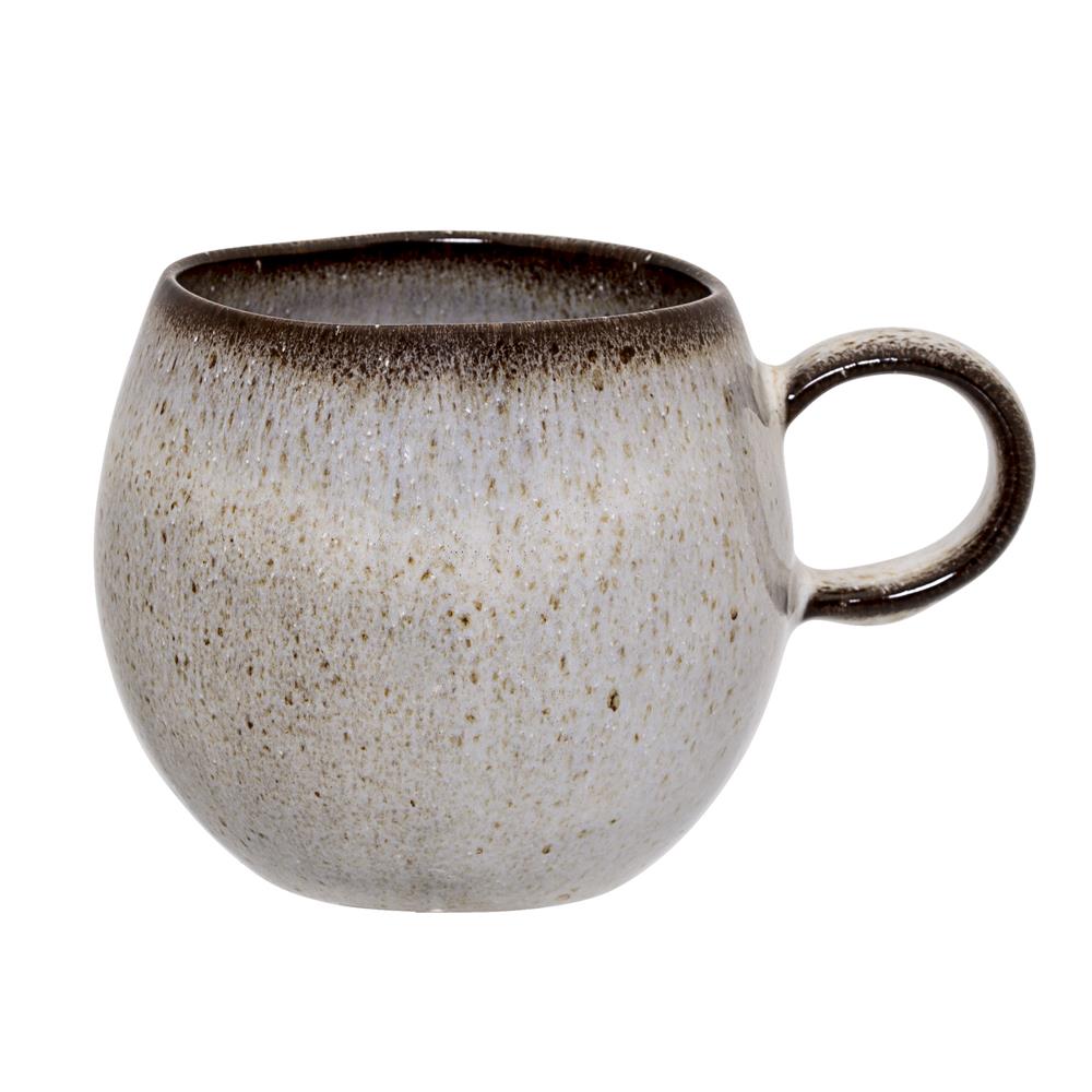 Bloomingville Sandrine Tasse in Grau-Braun 275ml aus Keramik für Kaffee und Tee im dänischen Design