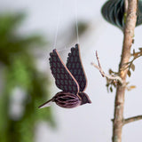 Bloomingville Sagalin Baumanhänger Vogel – 11,5 cm, Braun, aus MDF und Papier