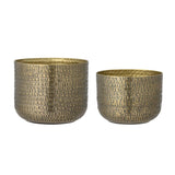 Bloomingville Constance Blumentopf in Gold 2er Set aus Aluminium