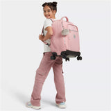 Kipling NEW ZEA, Großer Schulrucksack mit Rollen und Laptopfach, 26L, Bridal Rose (rosa)