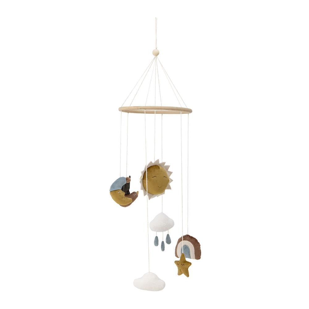Bloomingville MINI Vigge Mobile, Sonne und Mond, Braun, Kinderzimmer, Dekoration, dänisches Design