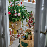 Bloomingville Peo Mäuse Anhänger, Rot, Wollfiguren groß 2er Set Weihnachtsdeko