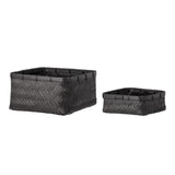 Bloomingville Donia Körbe 2er Set, schwarz gefärbter Bambus, dänisches Design