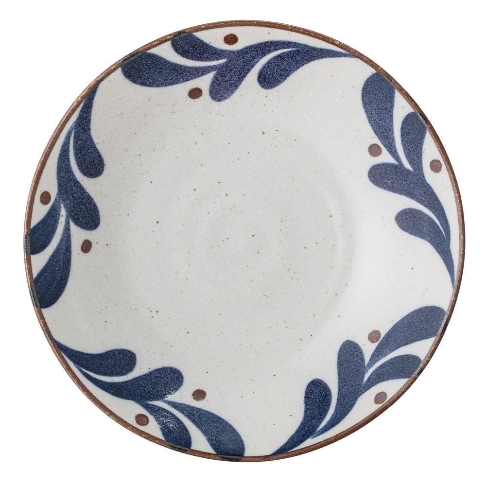 Bloomingville Camellia Servierschale blau Ø22cm Porzellan Servierschüssel großer tiefer Teller dänisches Design