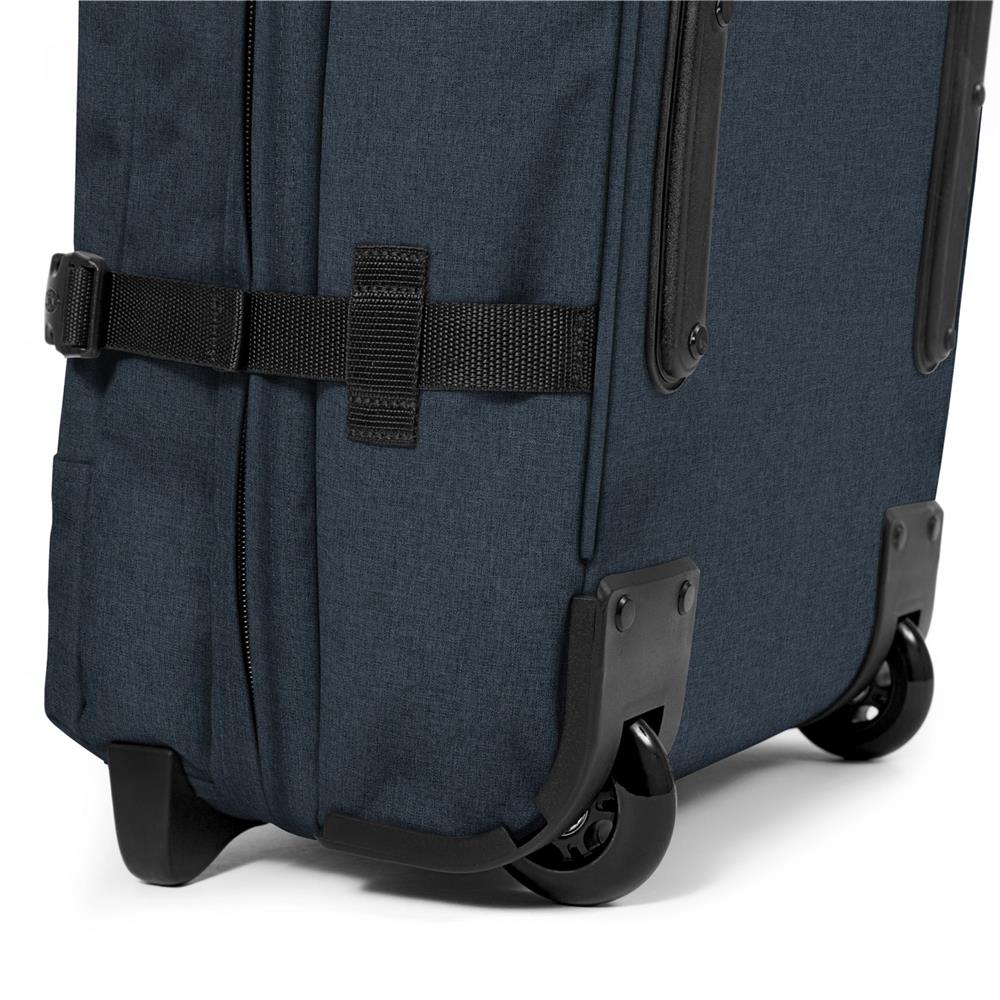 Eastpak TRANVERZ S, Kleiner Reisetrolley, Triple Denim (blau), 42L, Rollkoffer mit 2 Rädern und TSA-Schloss