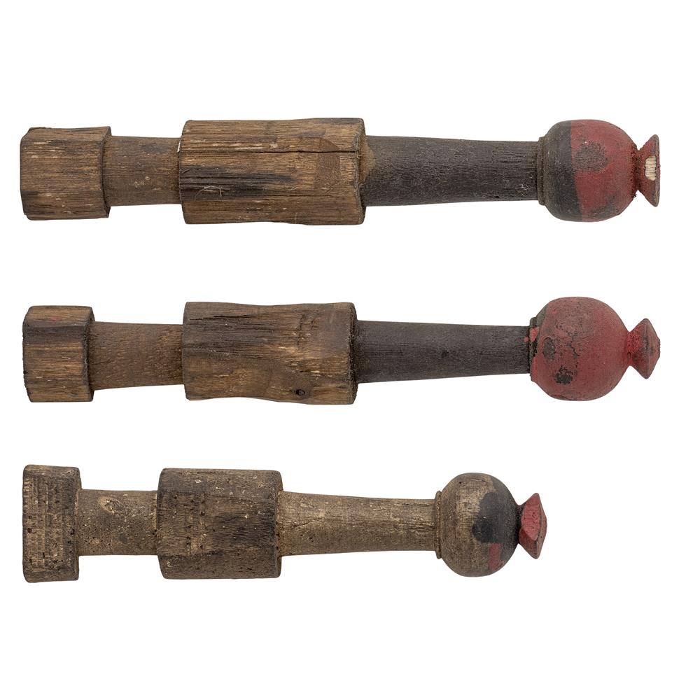Bloomingville Barac Holz Dekofiguren, Braun, 3er Set aus recyceltem Holz