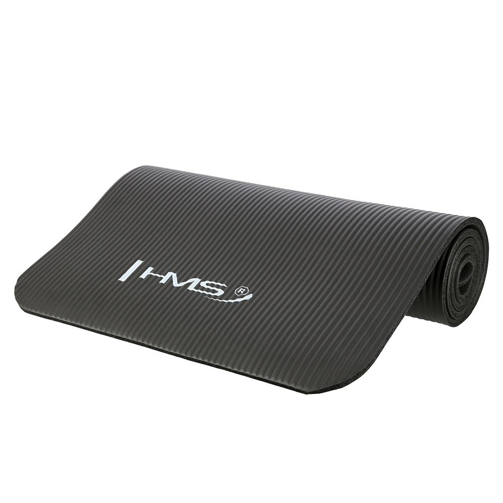 Yogamatte 183 x 61 x 1,2 cm Fitnessmatte Schwarz Gymnastikmatte rutschfest | HMS YM07