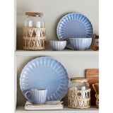 Bloomingville Latina Teller, Blau, 20 cm, Steingut, dänisches Design