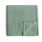 Mushie Musselin-Baby-Wickeldecke, Roman Green, Pucktuch aus 100% Bio-Baumwolle