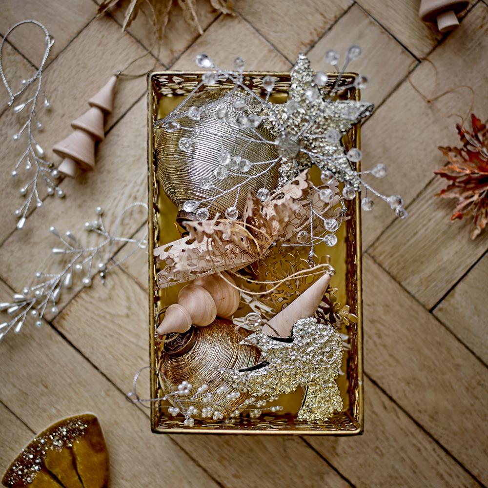 Bloomingville Ikata Weihnachtsanhänger Klar 6er Set Perlen Christbaumschmuck