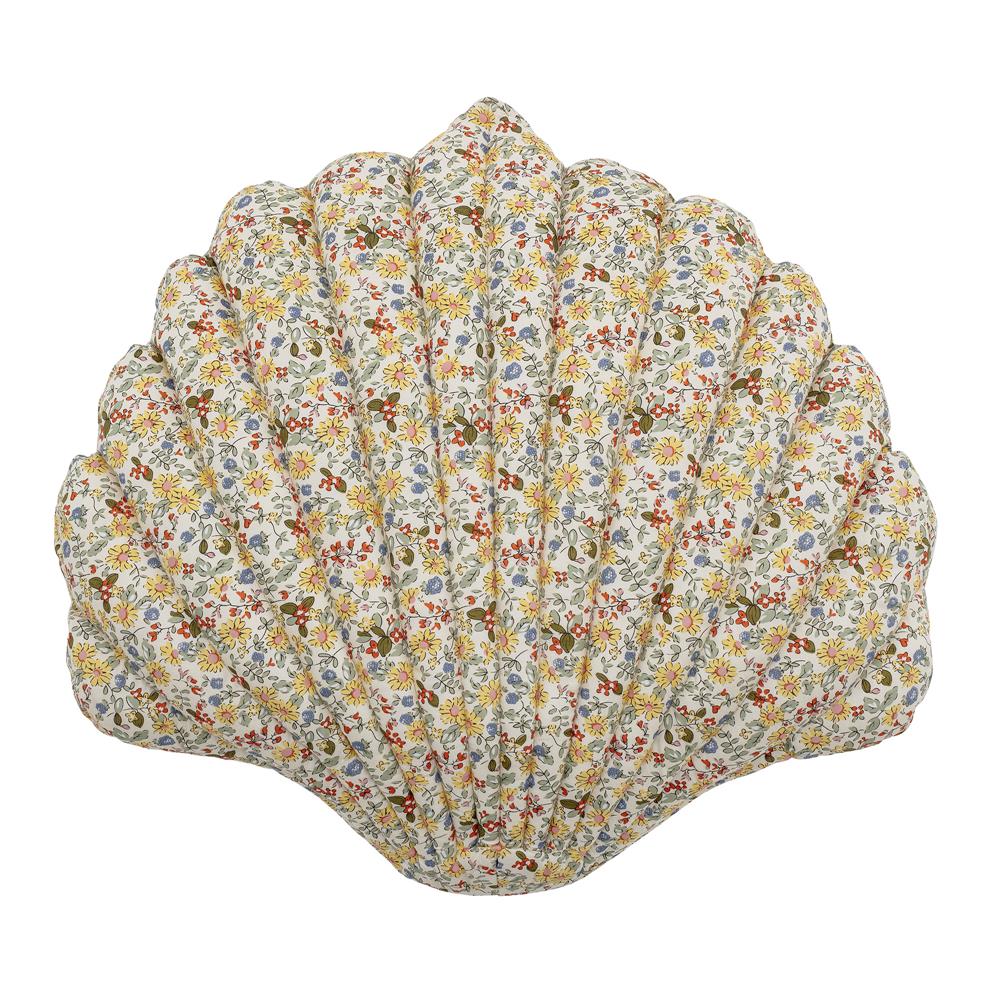Bloomingville MINI Kissen Fro Muschel Gelb 50 x 50 cm Kuschelkissen Bodenkissen Kinderzimmer