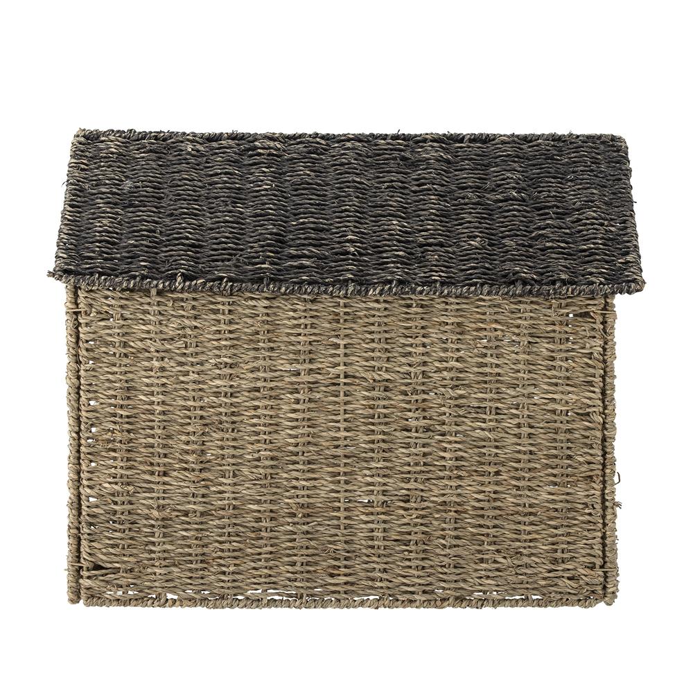 Bloomingville MINI Fredie Korb mit Deckel, Haus, Spielzeugkiste, Aufbewahrungskorb, dänisches Design