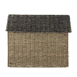 Bloomingville MINI Fredie Korb mit Deckel, Haus, Spielzeugkiste, Aufbewahrungskorb, dänisches Design