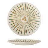 Bloomingville Heikki Servierplatte – grüne Steingutplatte, handbemalt, 35 cm