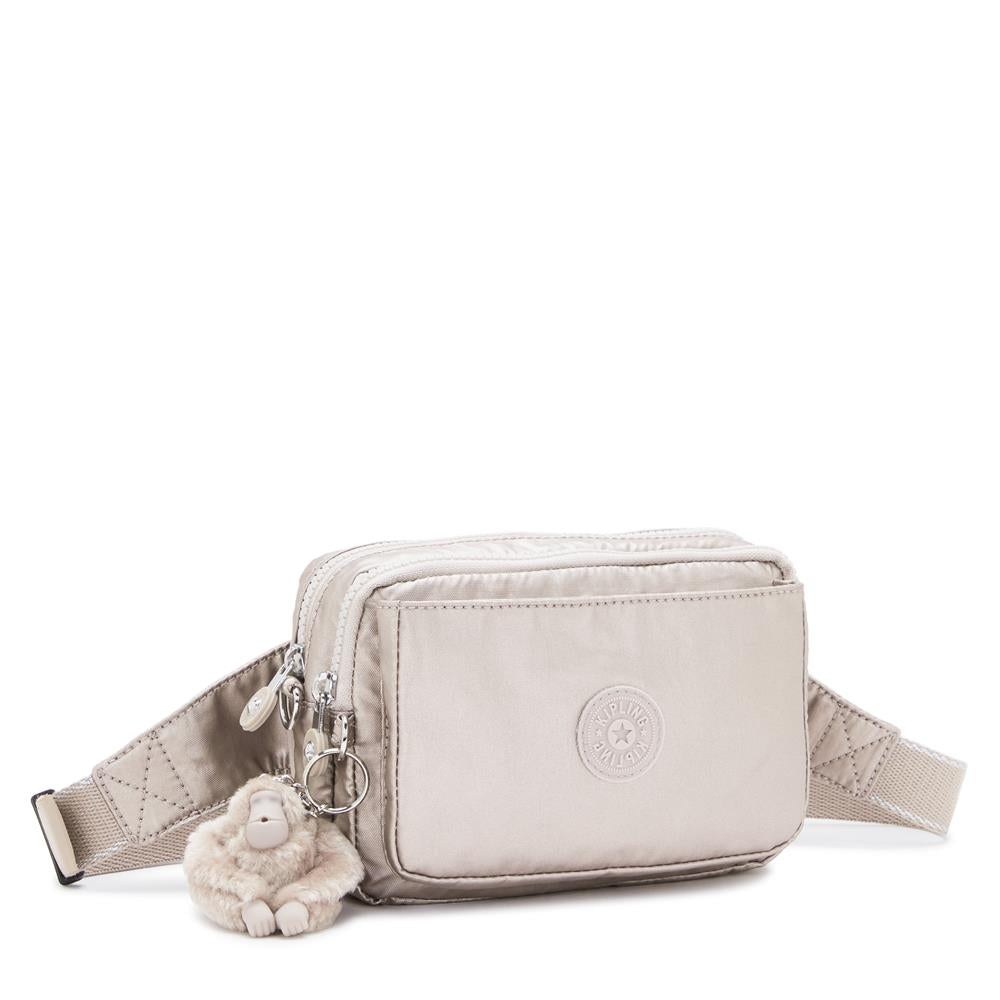 Kipling ABANU MULTI, 2-in-1-Crossbody- und Bauchtasche, Metallic Glow (beige), Schultertasche