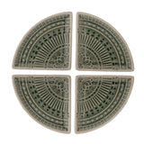 Bloomingville Rani Schale, 4er Set, Grün, Steingut L11xH1xW11 cm, dänisches Design