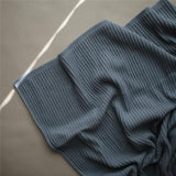 Mushie Gestrickte Babydecke Rippenmuster, Smoke, aus 100% Bio-Baumwolle