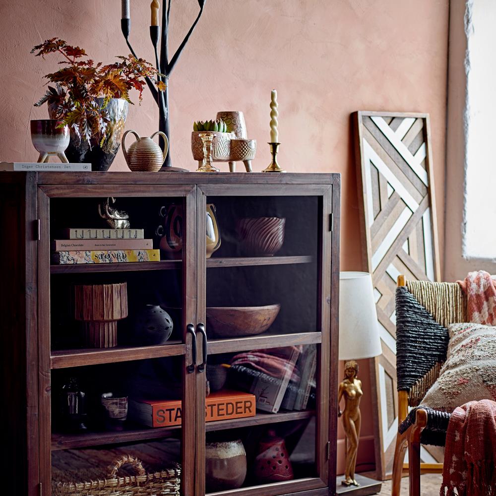 Bloomingville Elitta Blumentopf braun Steingut 3D Struktur 15 cm