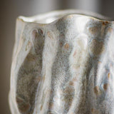 Bloomingville Adair Vase Weiß Steingut Durchmesser 21cm Höhe 24cm