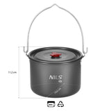 NILS CAMP Camping Kochtopf 4L mit Deckel - großer Outdoor Topf für Camping, Trekking & Gruppen