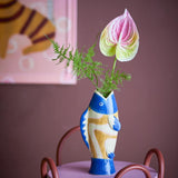 Bloomingville Irving Vase Bunt Steingut Deko-Vase 22cm in Fisch-Form