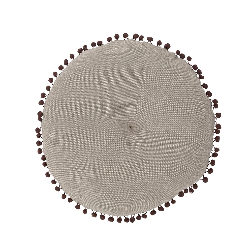 Bloomingville Cizzy Kissen mit Quasten Baumwolle Braun 40 cm Rund