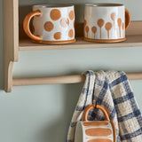 Bloomingville Linora Becher braun aus Steingut – großes 3er Set für Kaffee, Tee & Küche