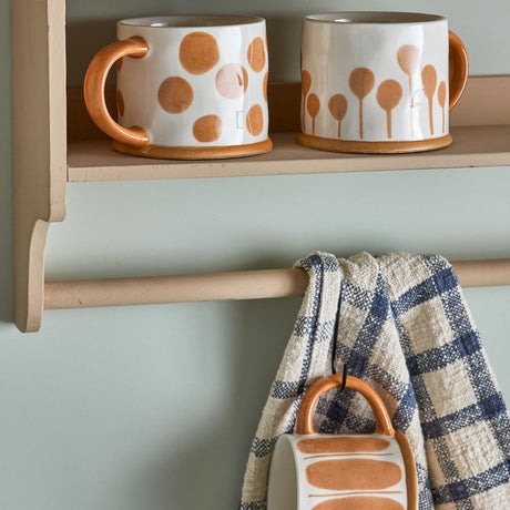 Bloomingville Linora Becher braun aus Steingut – großes 3er Set für Kaffee, Tee & Küche