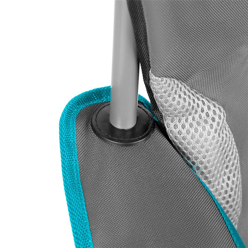 NILS CAMP Campingstuhl Hellgrau-Blau - großer gepolsterter Klappstuhl mit Armlehnen für Camping & Garten