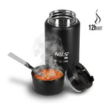 NILS CAMP Speisethermos 550 ml Schwarz Edelstahl Thermobehälter auslaufsicher