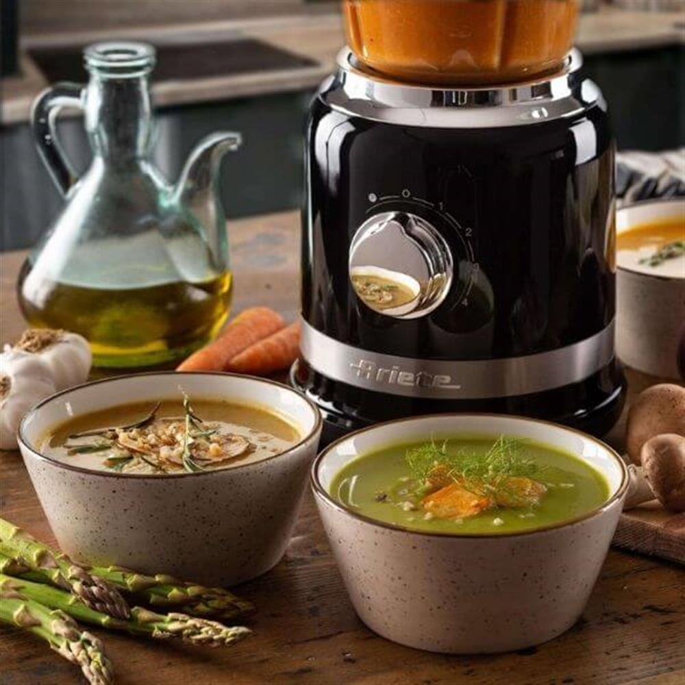 Ariete Moderna Standmixer, Schwarz, Glasbehälter 1,5L, Smoothie Maker, Modernes Design
