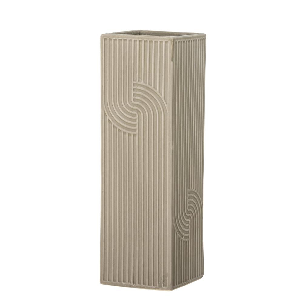Bloomingville Heeira Vase Braun Steingut 26 cm schlank