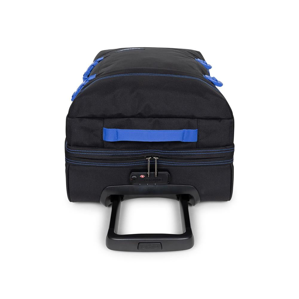 Eastpak TRANVERZ S, Kleiner Reisetrolley, Kontrast Black Blue (blau), 42L, Rollkoffer mit 2 Rädern und TSA-Schloss