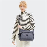 Kipling GABBIE M, Mittelgroße Umhängetasche, Signature Print (blau), Schultertasche mit Reißverschluss