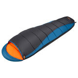 NILS CAMP Schlafsack Schwarz-Blau-Orange - Mumienschlafsack für Camping, Trekking & Outdoor