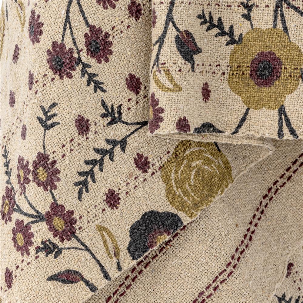Bloomingville Eydis Decke 160x130 cm – Baumwolle mit floralem Druck & Fransen