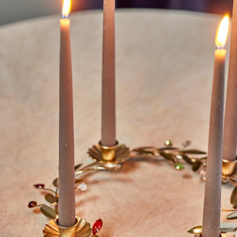 Bloomingville Shankar Adventskerzenständer Gold Metall Adventskranz 31 cm