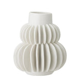 Bloomingville Halfdan Vase 11,5 x 14 cm Weiß Steingut Blumenvase Dekovase dänisches Design